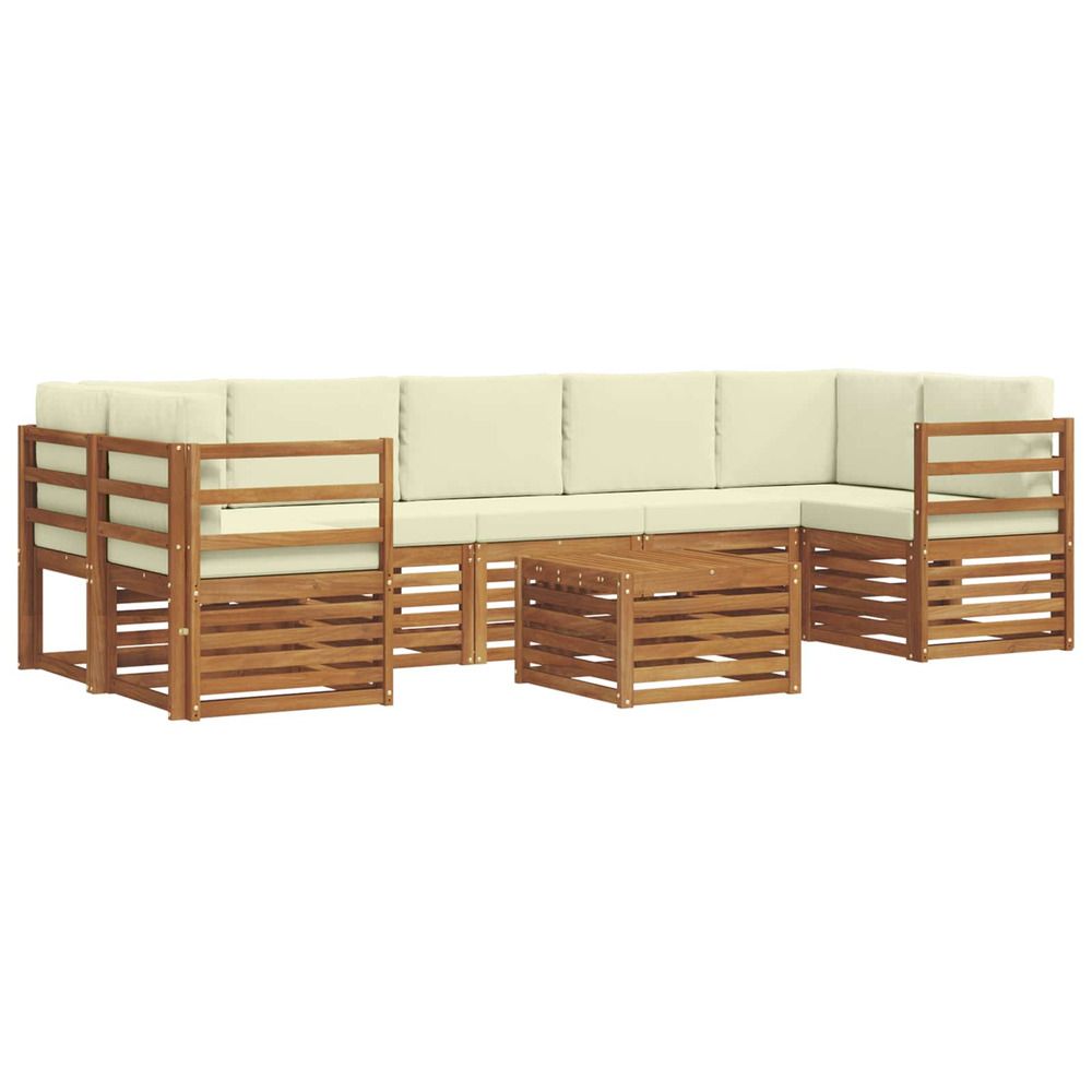 Ensemble de canapés d'extérieur 8 pc naturel et crème