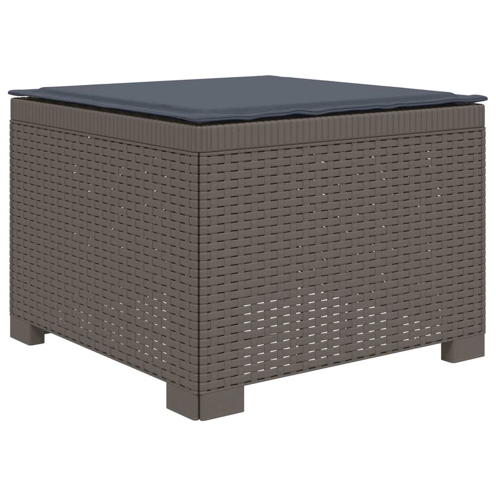 Canapé de jardin 1 place avec coussin look rotin pp gris clair