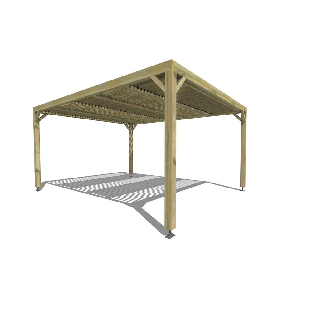 Pergola bois • 4m x 5m • indépendante • sens largeur • lames orientables bioclimatiques incluses • livraison comprise