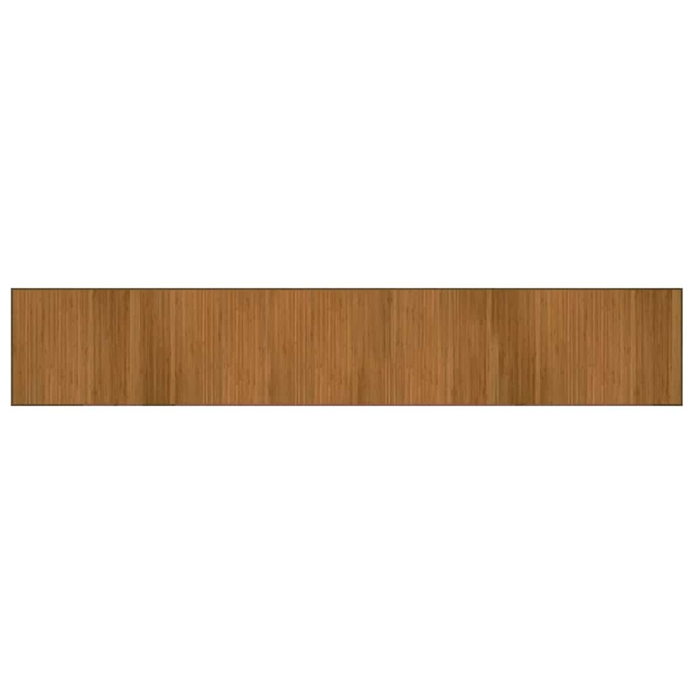 Tapis rectangulaire marron 70x400 cm bambou