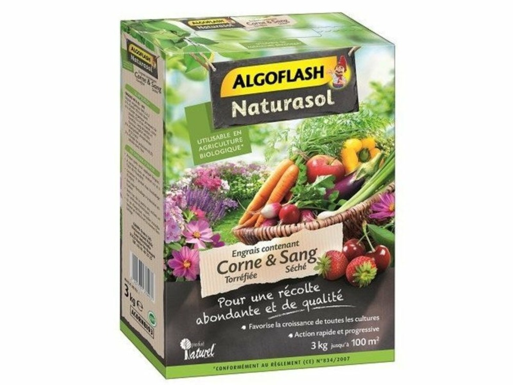 Engrais naturel potagers algoflash naturasol 3 kg 60 m²