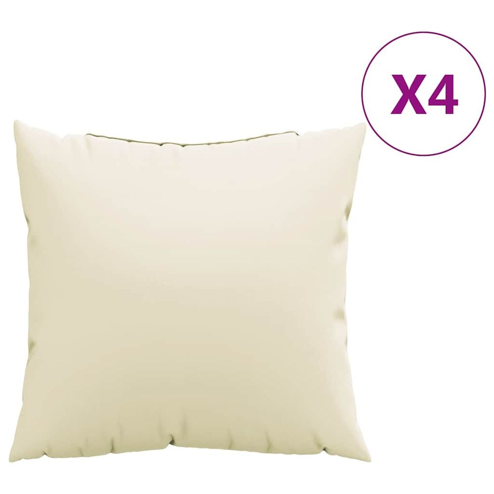 Coussins décoratifs lot de 4 crème 50x50 cm tissu