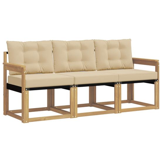 Ensemble de canapés d'extérieur 3 pc blanc et beige