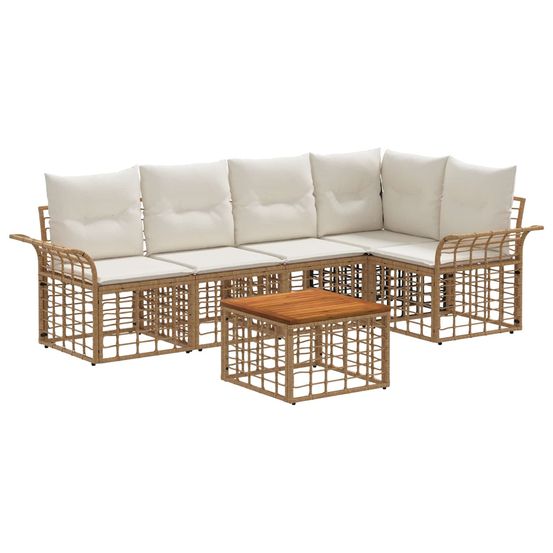 Ensemble de canapés d'extérieur 6 pc blanc naturel et crème