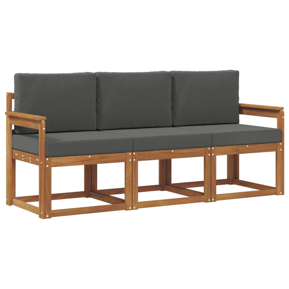 Ensemble de canapés d'extérieur 3 pcs naturel et anthracite