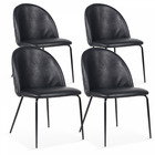 Lot de 4 chaises en textile enduit noir
