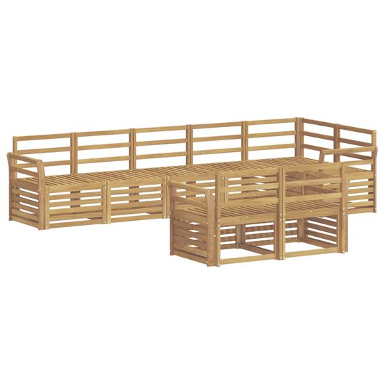 Ensemble de canapés d'extérieur 8 pc blanc bois d'acacia massif