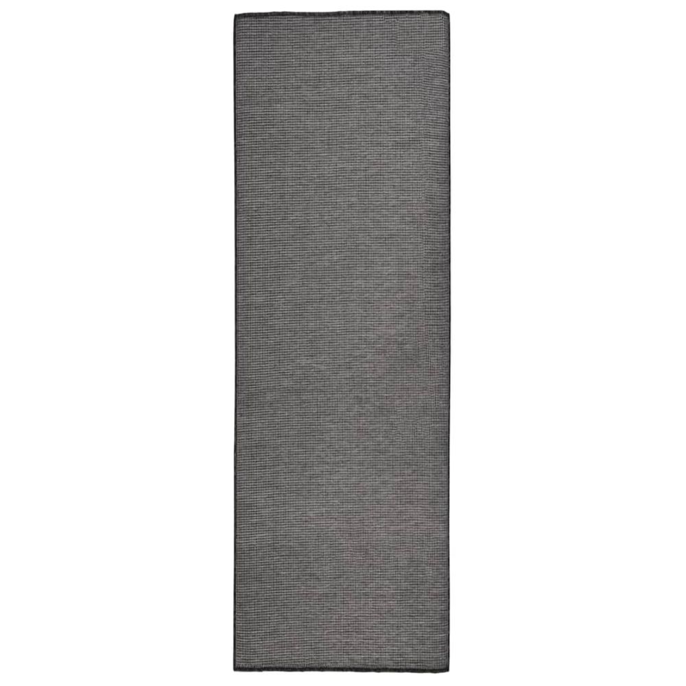 Tapis à tissage plat d'extérieur 80x250 cm gris