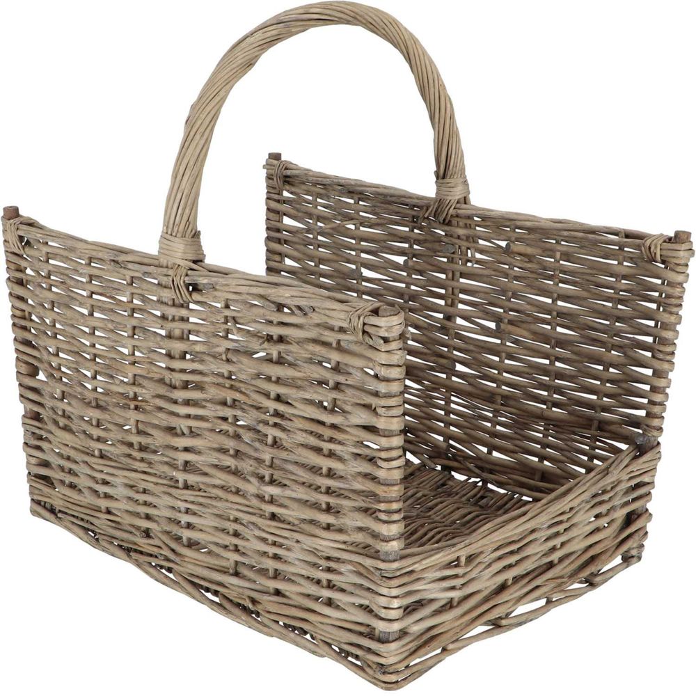 Panier à bûches en branches de saule