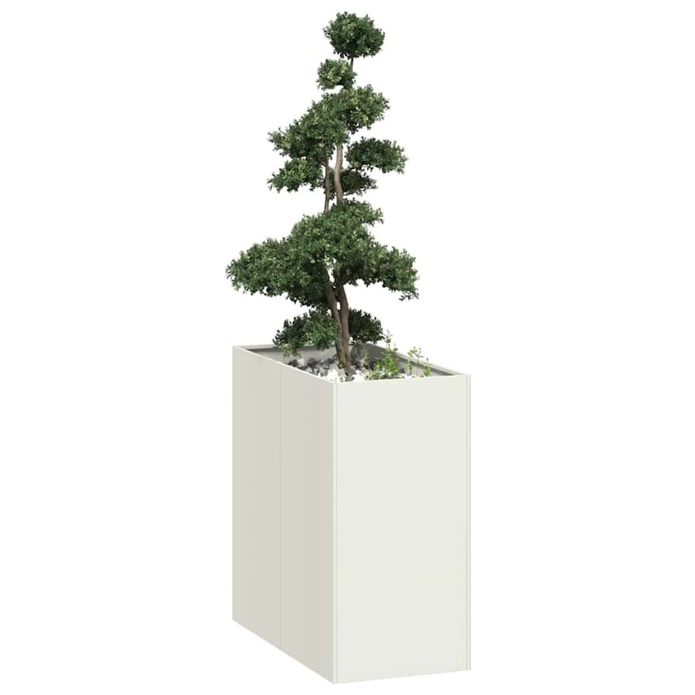 Potager surélevé en acier pour jardin terrasse blanc 80x40x80 cm