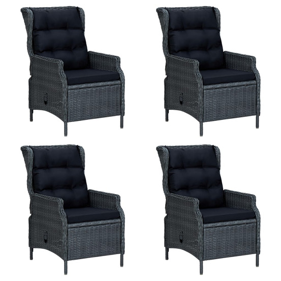 Ensemble à manger de jardin 5 pcs gris foncé