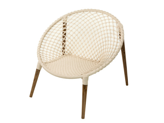 Fauteuil de jardin rond en macramé coton