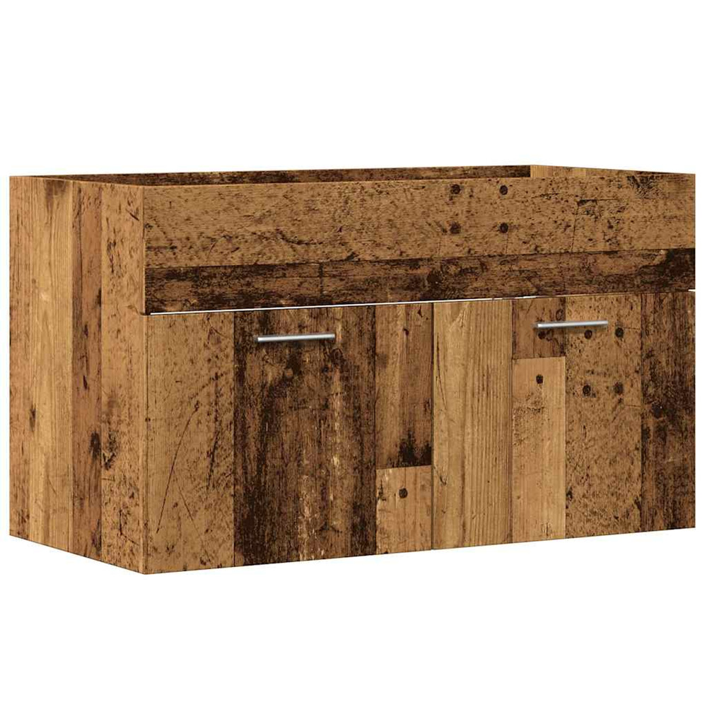 Meuble lavabo de salle de bain vieux bois bois d'ingénierie