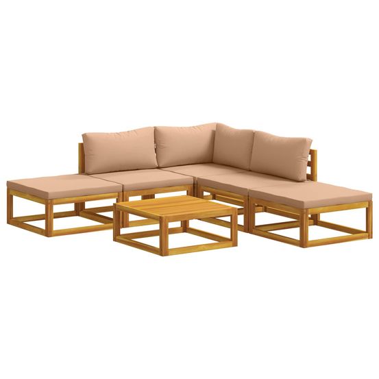 Ensemble de canapés 6 pc naturel bois d'acacia massif