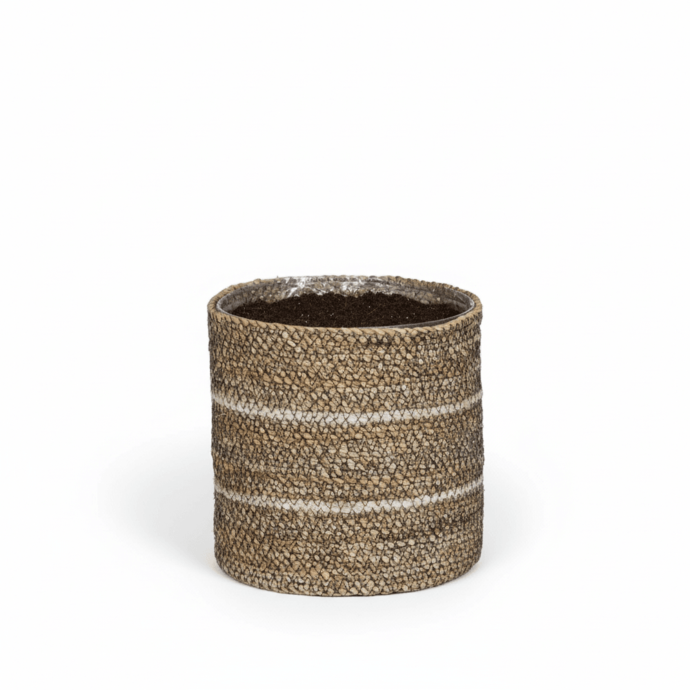 Cache-pot panier blanc - d.20cm
