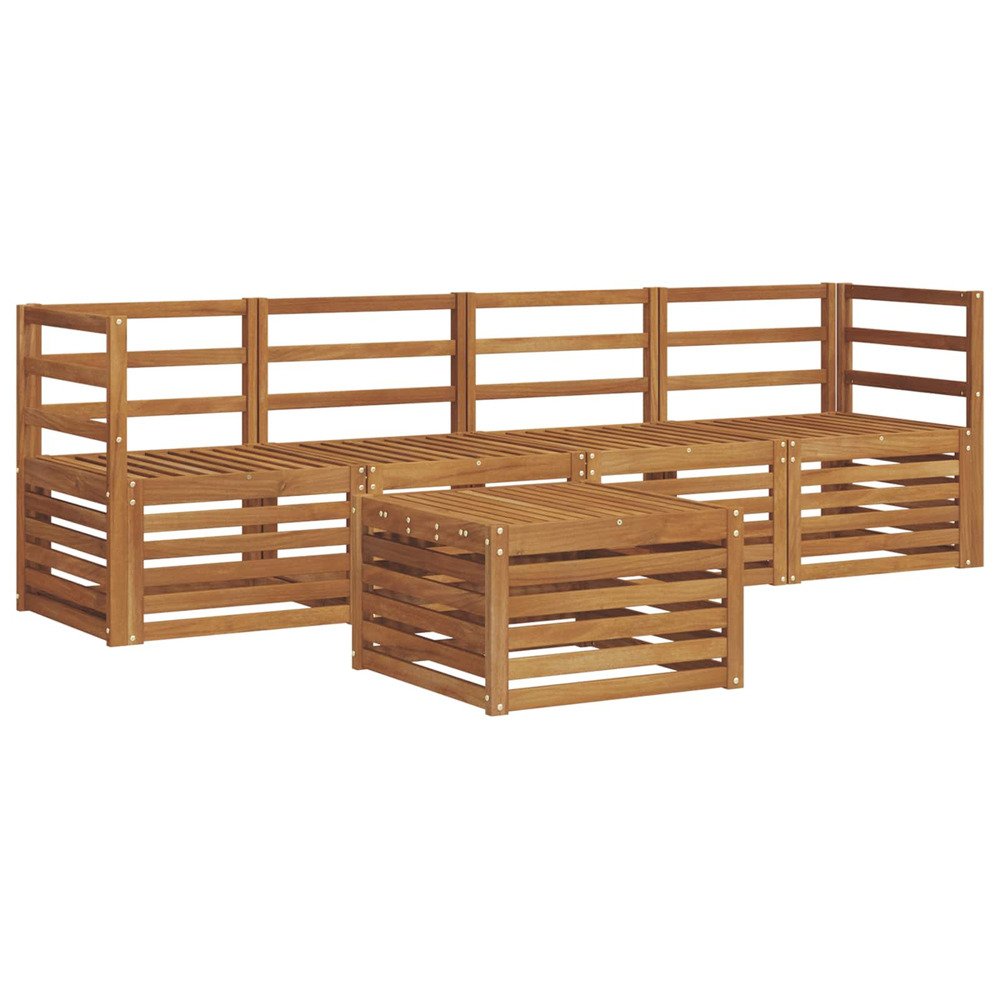 Ensembles de canapés 5 pcs naturel bois d'acacia massif