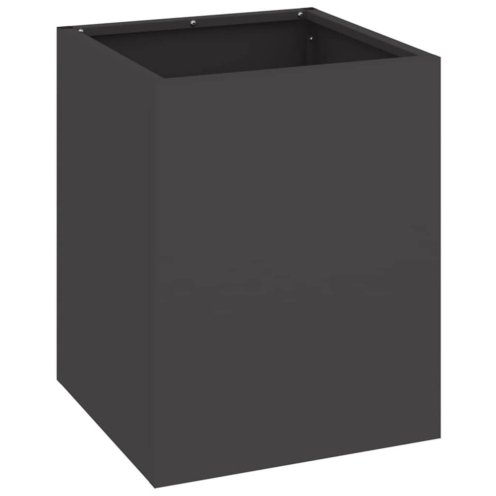 Cache-pot de jardin noir 32 x 32 x 40 cm acier laminé à froid