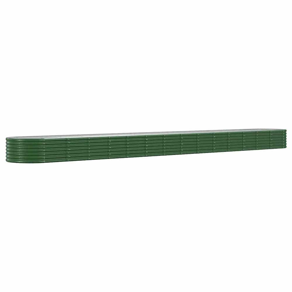 Lit surélevé de jardin acier galvanisé 620x80x36 cm vert