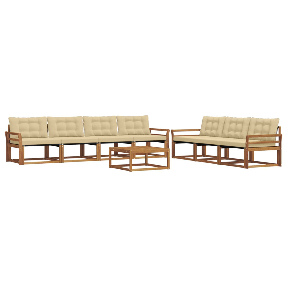 Ensemble de canapés d'extérieur 8 pcs naturel et beige