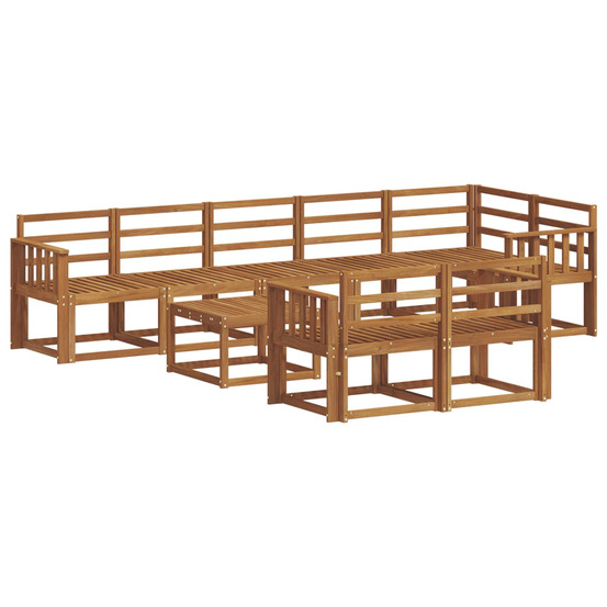 Ensemble de canapés d'extérieur 9 pcs naturel