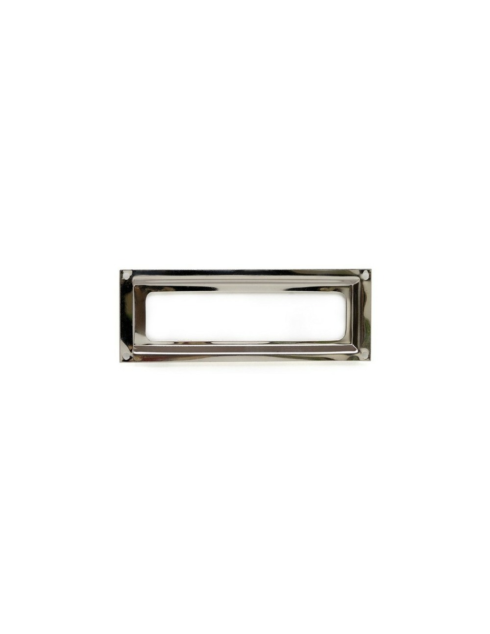 Boite 10 supports etiquette zamak 75x2mm chrome poli ref 7-3518 21