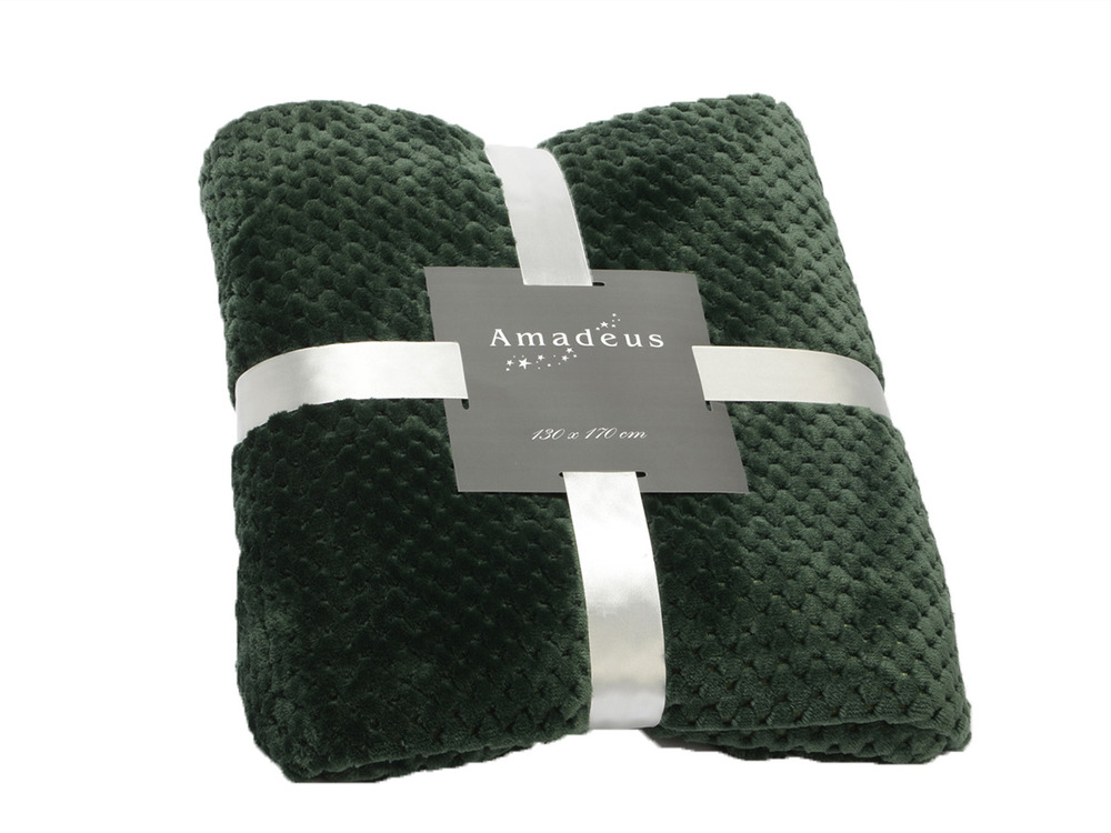 Plaid damier 130 x 170 cm vert forêt