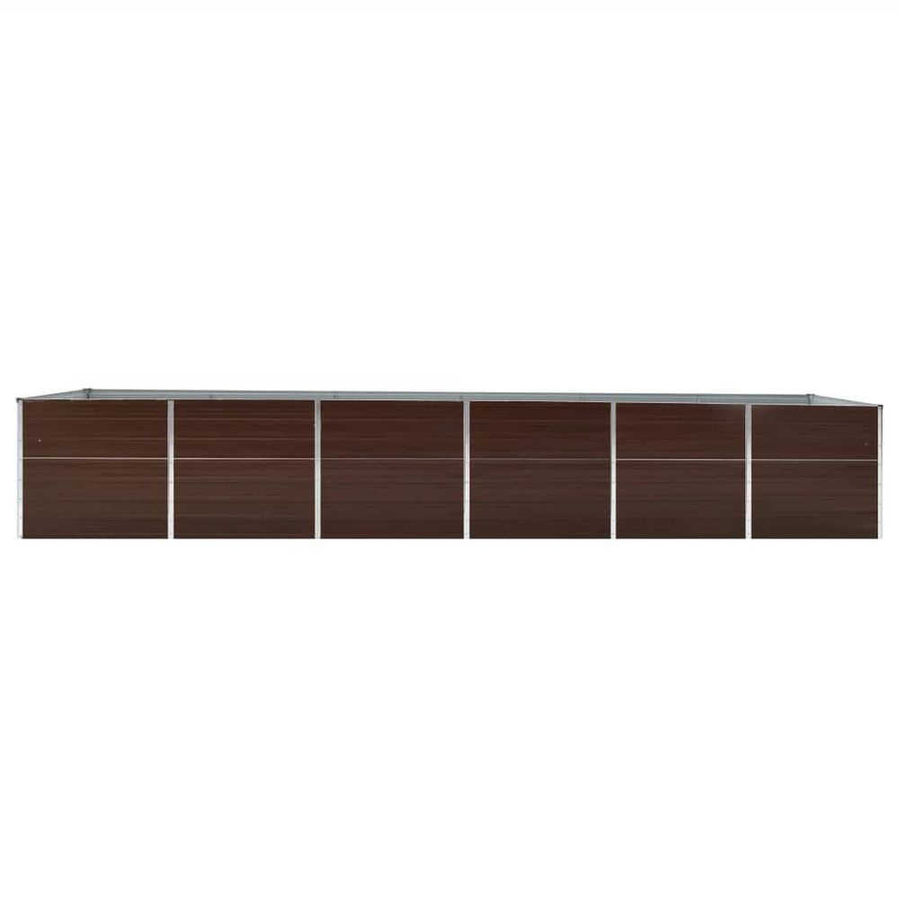Lit surélevé de jardin acier galvanisé 480x80x77 cm marron