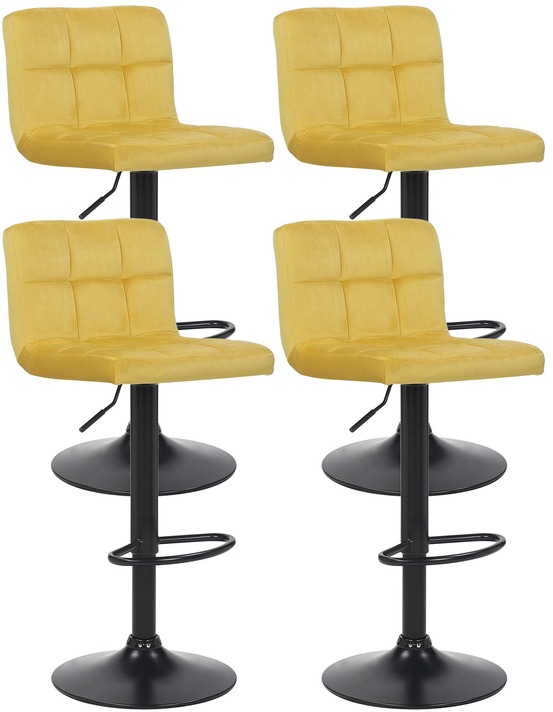 Lot de 4 tabourets de bar feni velours