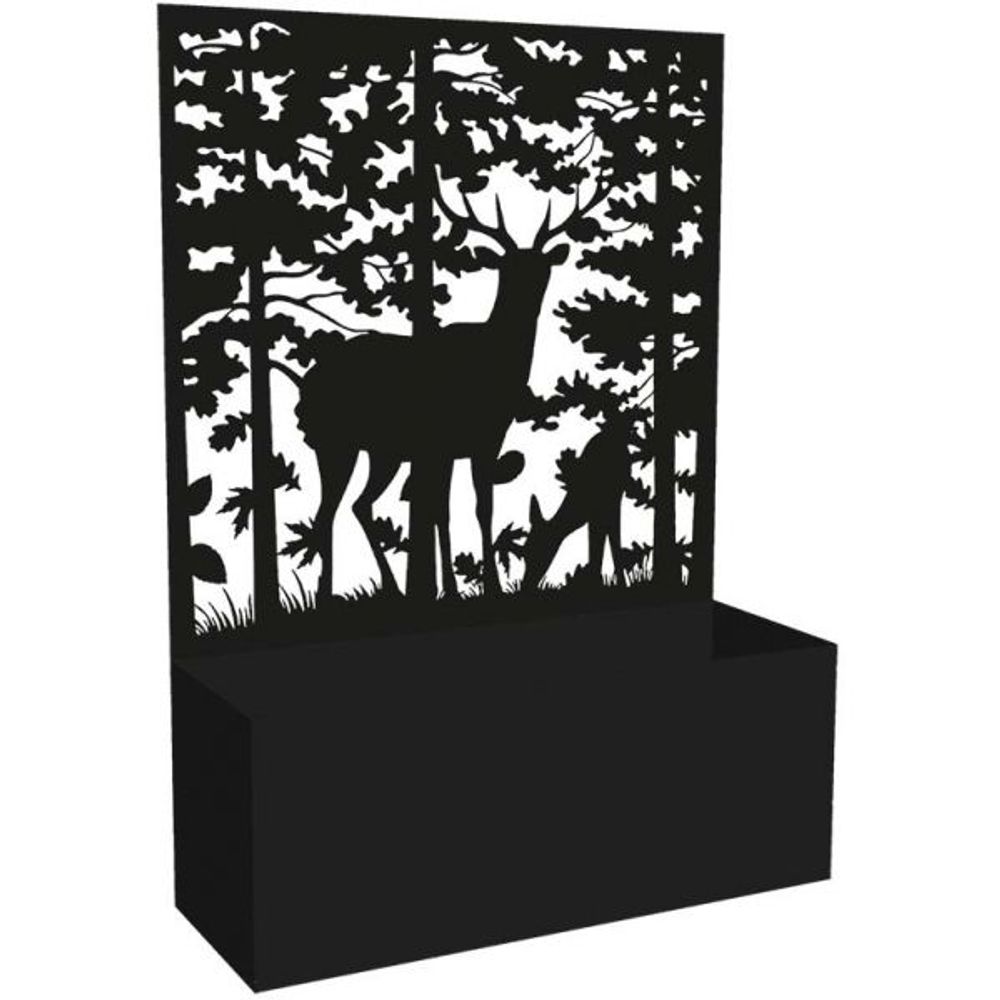 Jardinière en fer avec treillis motif cerf