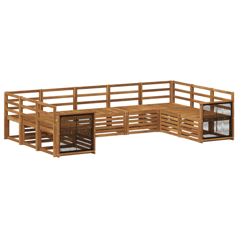 Ensemble de canapé d'angle 7 pcs naturel bois d'acacia massif