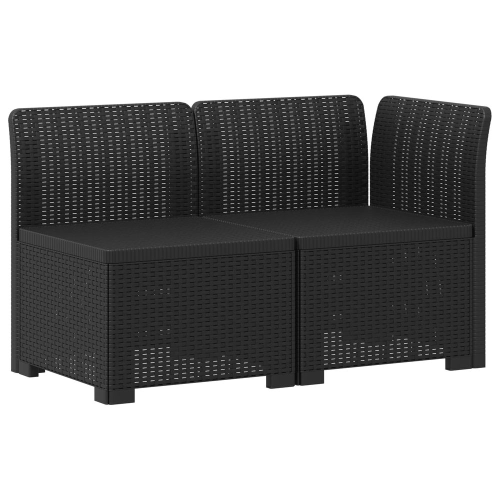 Canapé de jardin 2 places look rotin 2 place pp anthracite
