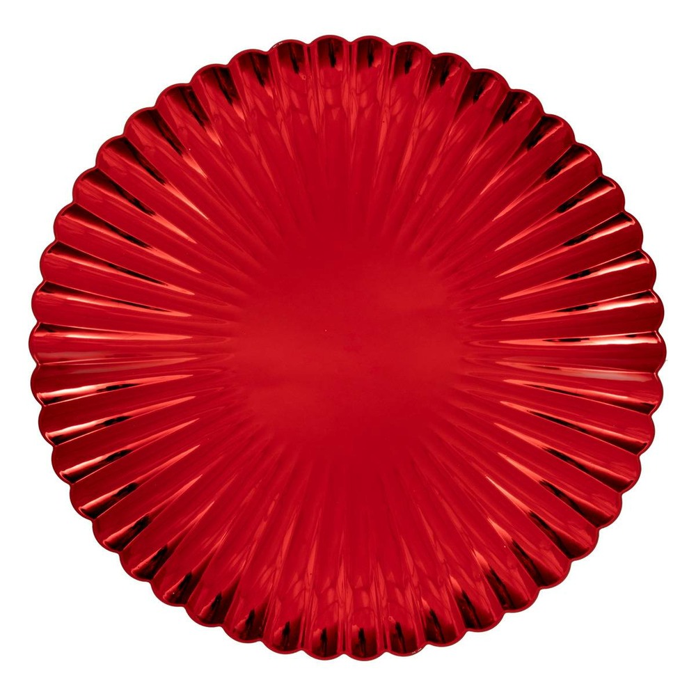 Assiette de présentation coquille d.33cm rouge