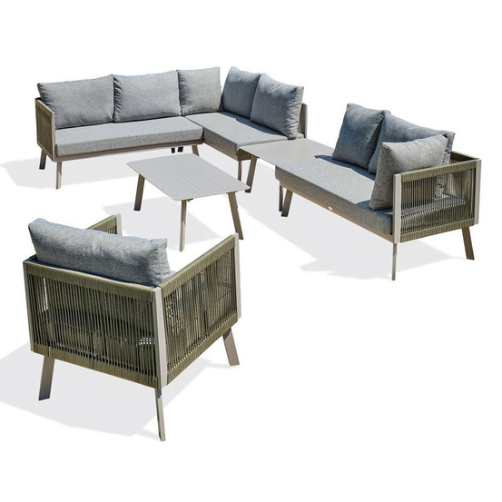 Salon de jardin d'angle 7 places