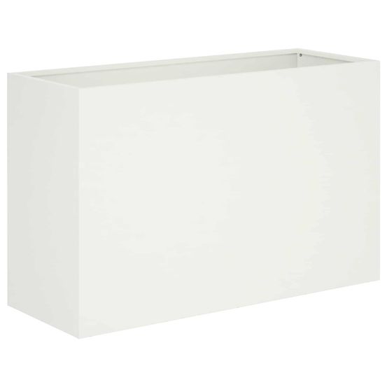 Cache-pot de jardin blanc 80 x 30 x 40 cm acier laminé à froid