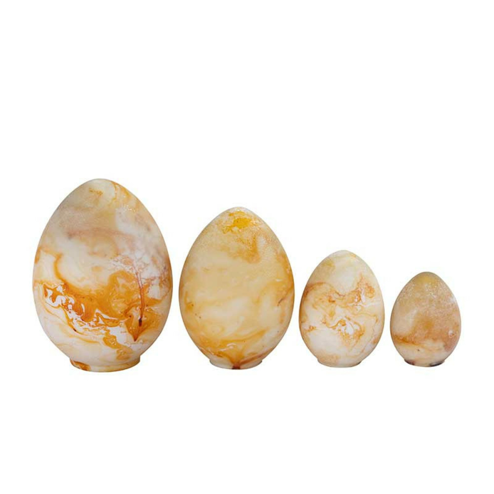 Œuf décoratif verre jaune 18x24cm