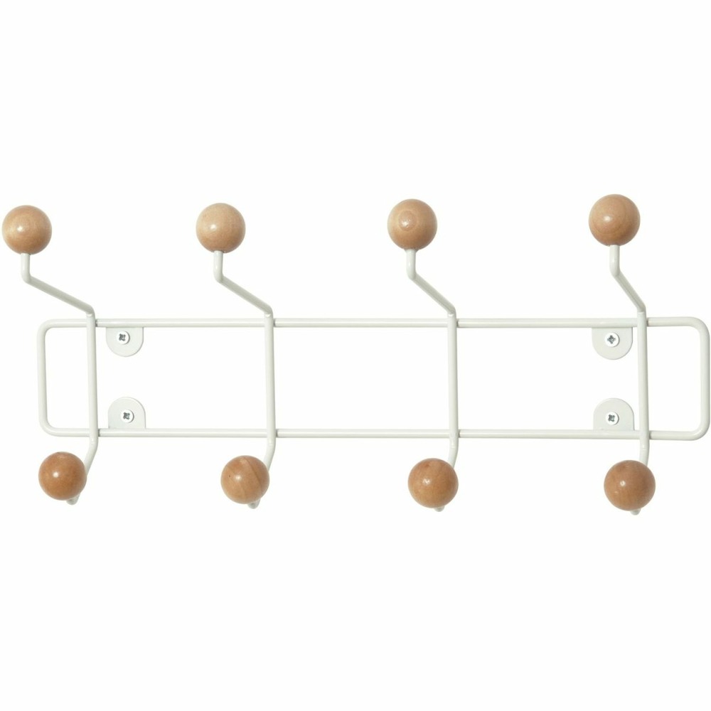 Patère 8 crochets en bois saturnus blanc et bois clair