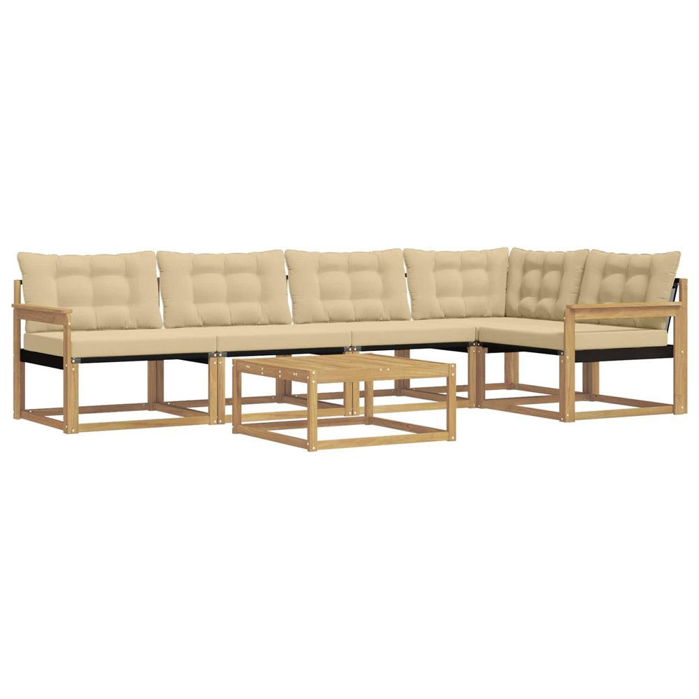 Ensemble de canapés d'extérieur 6 pc blanc et beige