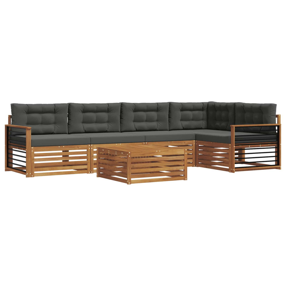 Ensemble de canapés d'extérieur 6 pcs naturel et anthracite