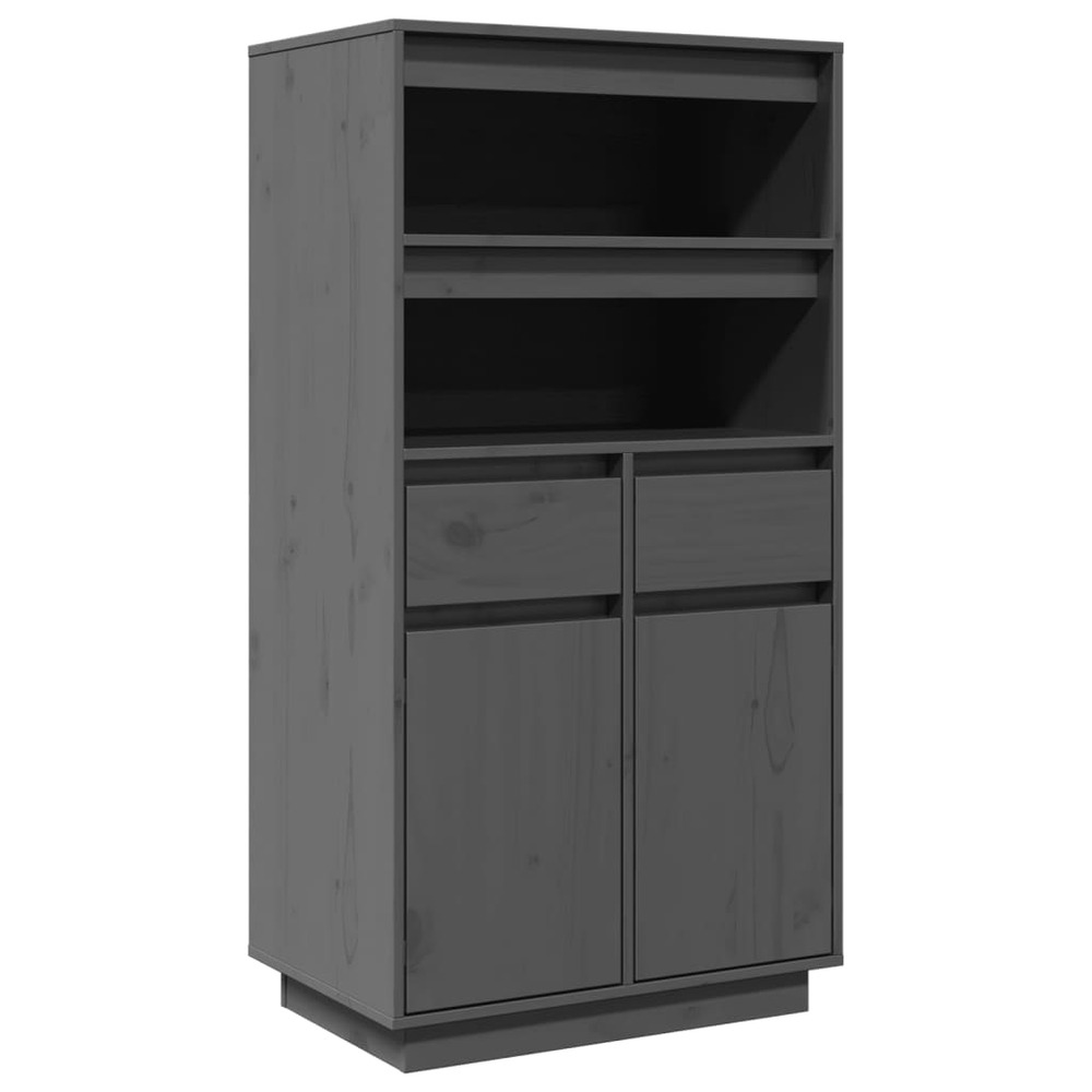 Buffet bahut commode armoire meuble de rangement organisateur cuisine salle de séjour salon haut 60 x 40 x 116,5 cm bois mass