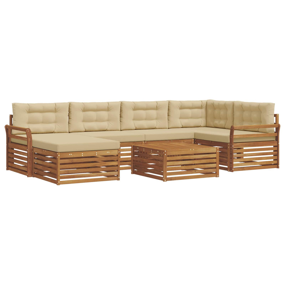 Ensemble de canapés d'extérieur 7 pcs naturel et beige