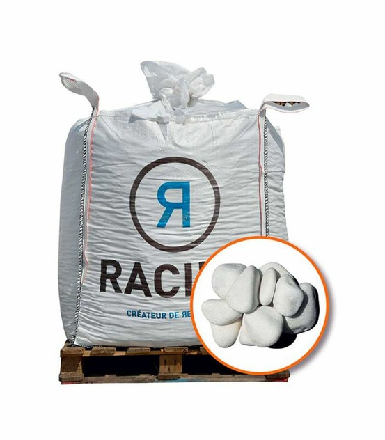 Paillage marbre blanc finition lumineuse du jardin 500kg racine f-pai047