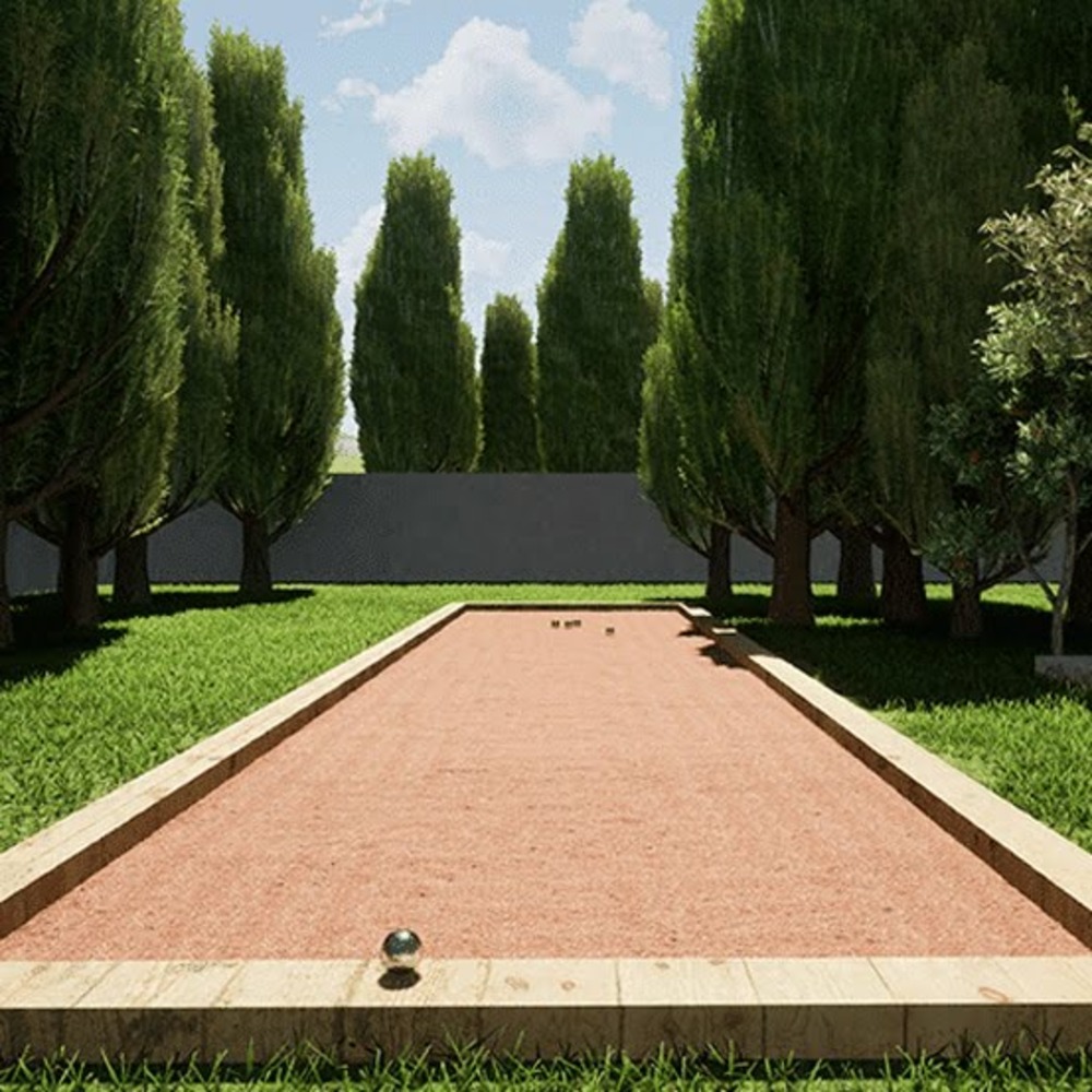 Kit finition terrain de pétanque rose 30m²