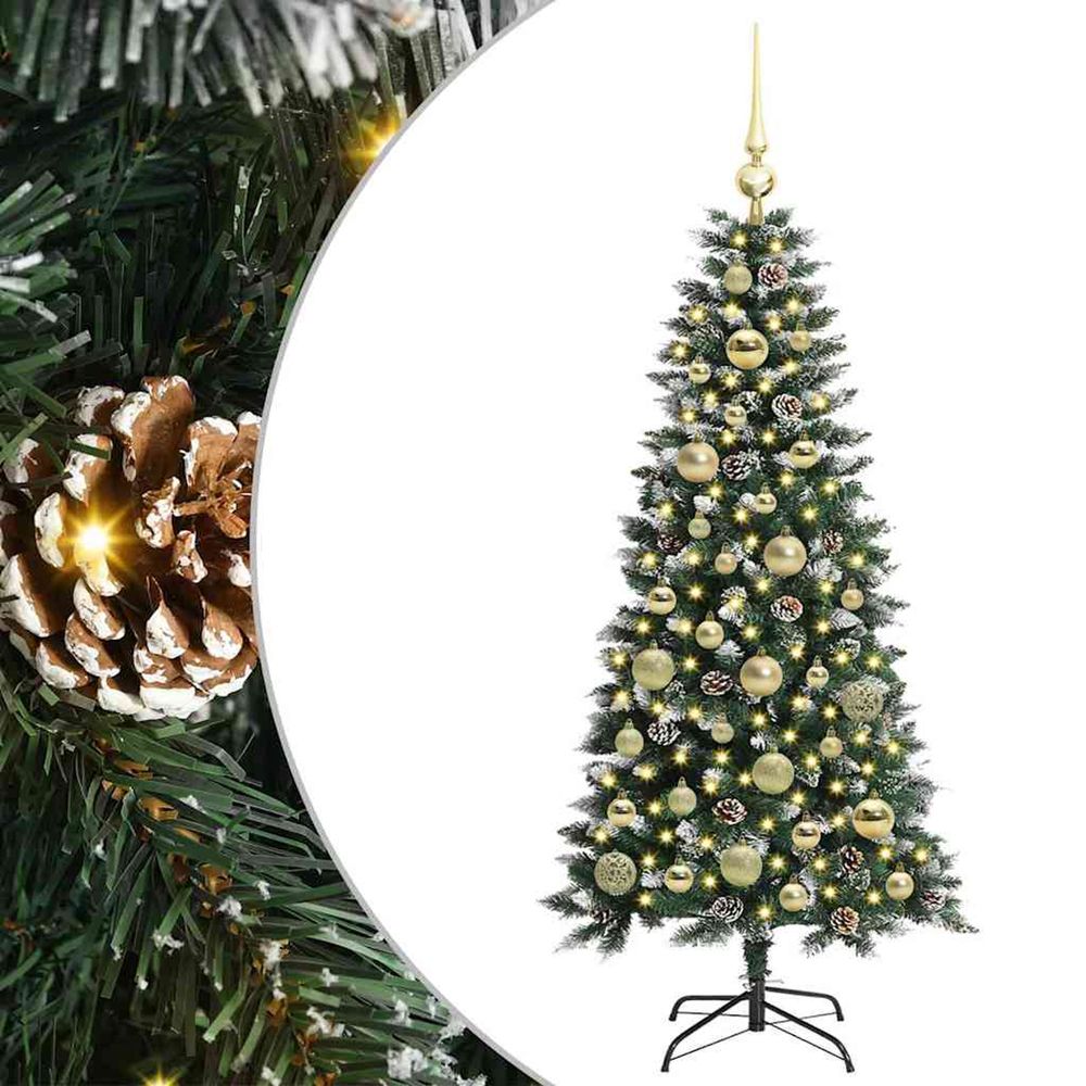 Sapin de noël artificiel vert 120 cm pvc, plastique et acier