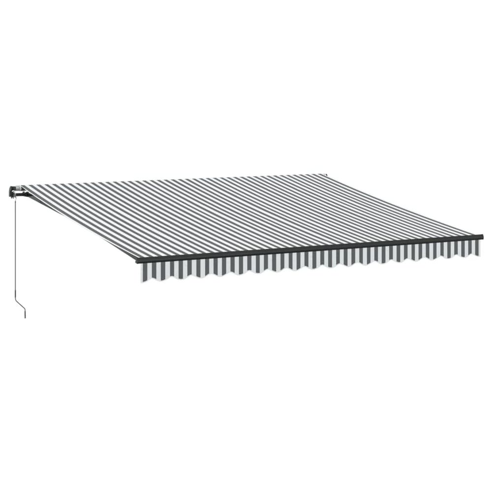 Auvent manuel rétractable avec led anthracite blanc 450x350 cm