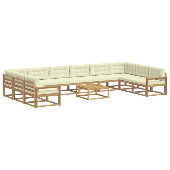 Ensemble de canapés d'extérieur 11 pc blanc et crème