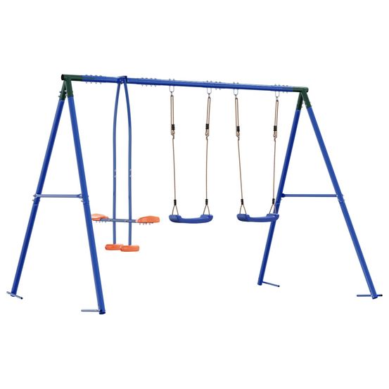 Ensemble de balançoires d'extérieur multicolore acier et pe