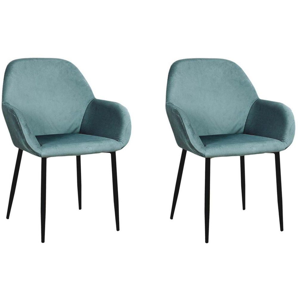 Fauteuil en velours cotelé giulia (lot de 2)
