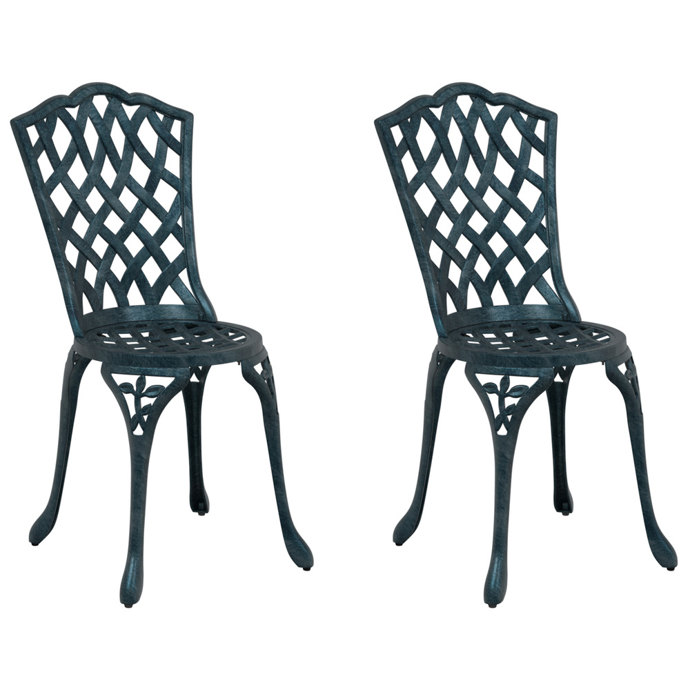 Chaises de jardin 2 pcs vert en alu