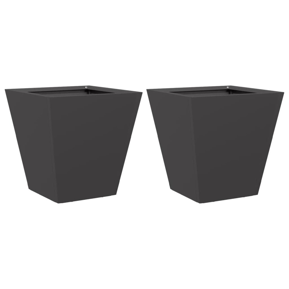 Jardinière bac lit surélevé plantes fleurs jardin terrasses lot de 2 30 x 30 x 30 cm acier noir