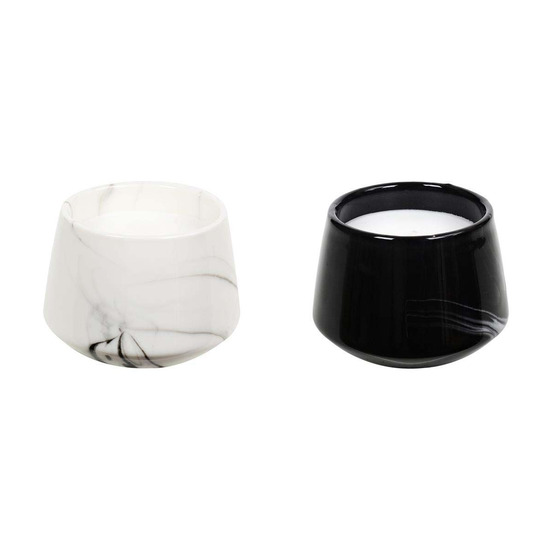 Bougie parfumée en pot marble 6.5 cm (lot de 2) 6,5 x 8,5 cm